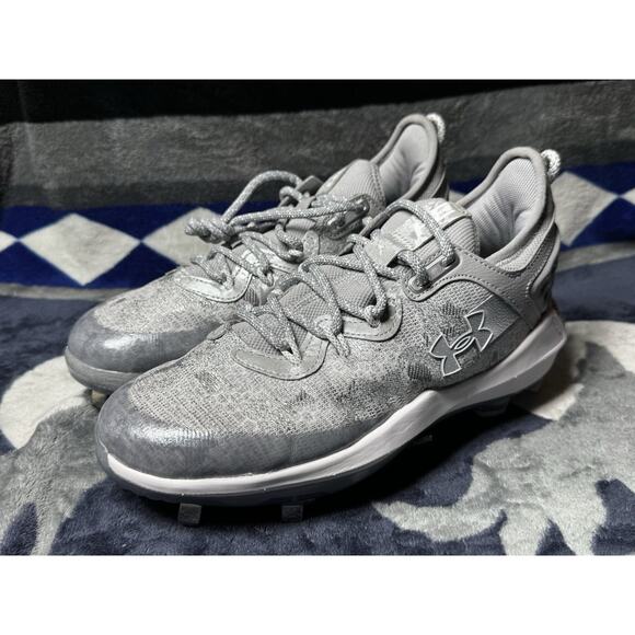 Under Armour Harper 8 Elite Mens 7.5 Halo Grey Metal Baseball Cleats 3026588-102 - Picture 3 of 10